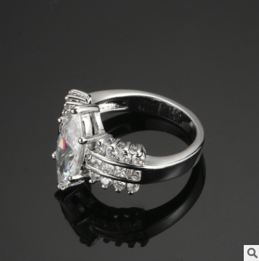 Platinum-Plated Zircon Ring