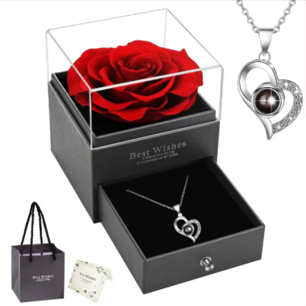 Heart Necklace and Earrings Set