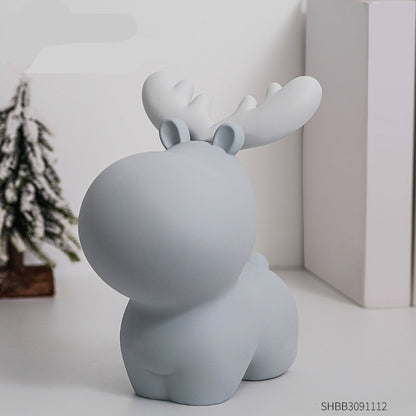 Nordic Cute Resin Deer Coin Bank for Kids' Room Decor