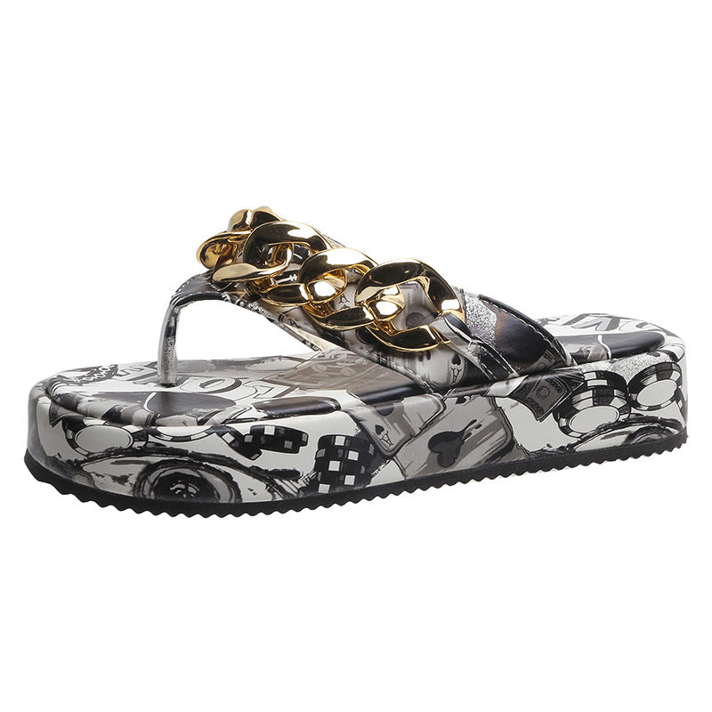 Mules à plateforme pour femme style graffiti – Un look urbain audacieux