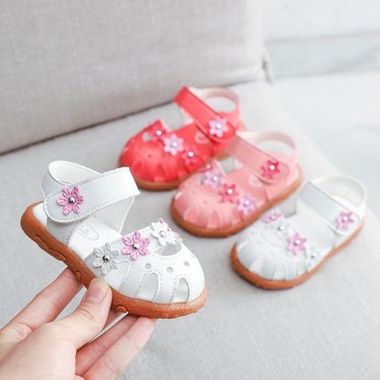 Summer Girls' Flower Princess Baotou Sandals