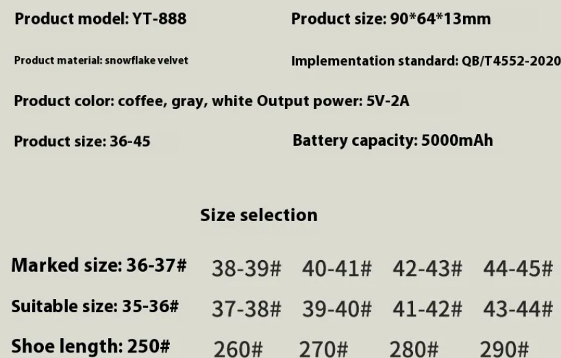 Chaussures électriques chauffantes avec semelles intérieures chauffantes USB