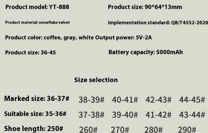 Electric Heated Shoes with USB Warming Insoles