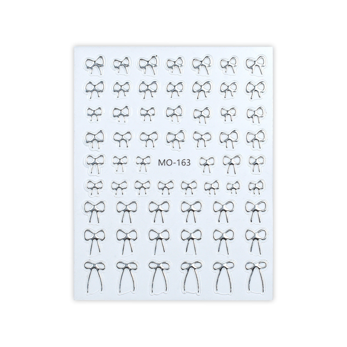 5D Embossed Bow Nail Stickers – Black, White & Silver