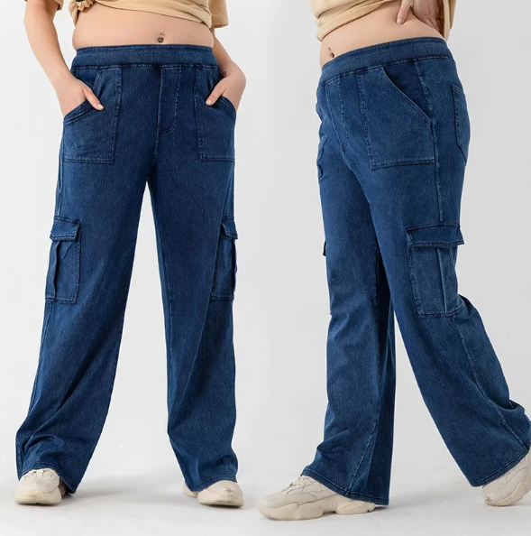 Damen-Sport-Hose mit hoher Taille und doppelter Tasche