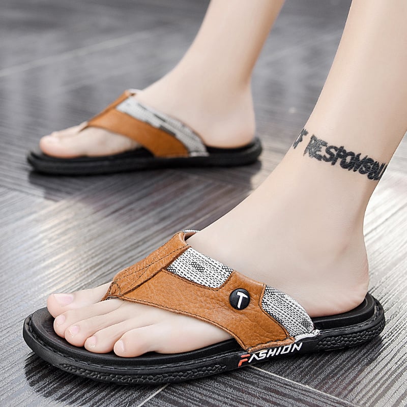Sandales en cuir ouvertes pour hommes
