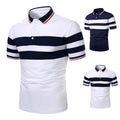 Herren Poloshirt mit kurzen Ärmeln und Kontraststreifen | S–XXL