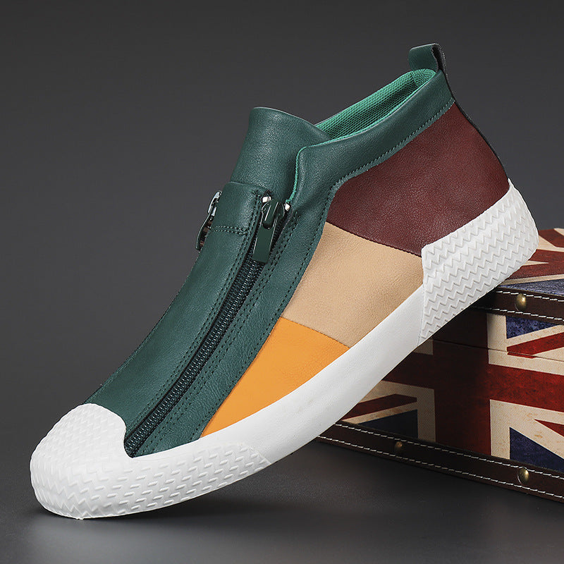 Men’s Colour-Block Zip Trainers