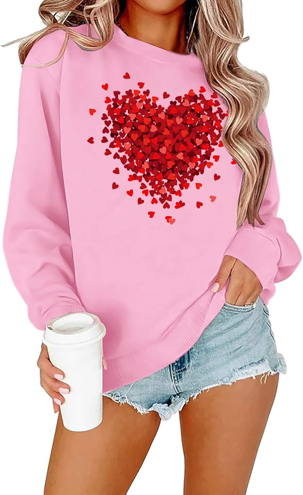 Women’s Heart-Print Sweatshirt