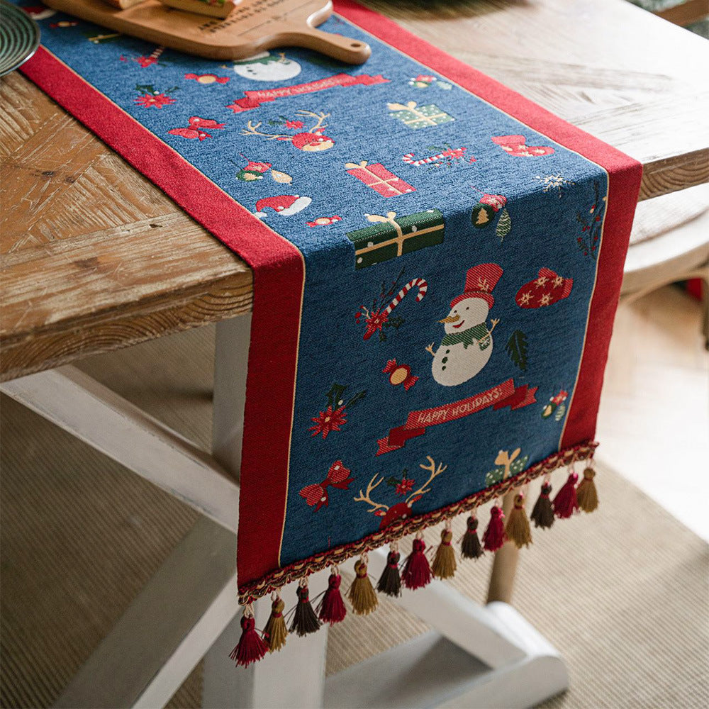 Christmas Table Runner with Tassels