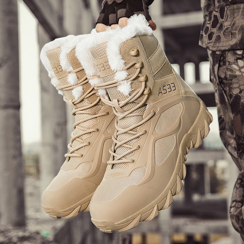 Men's Plush-Lined Platform Snow Boots