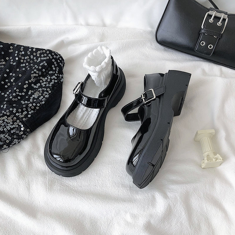 Women's Leather Mary Jane Platform Shoes