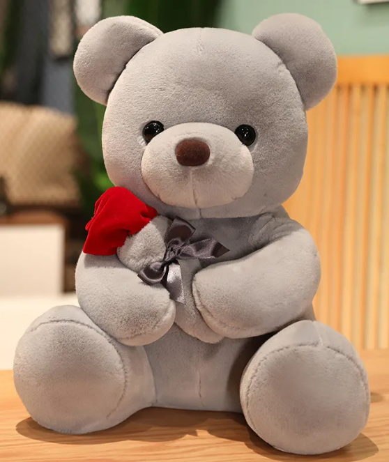 Rosen umarmender Teddybär Plüschkissen
