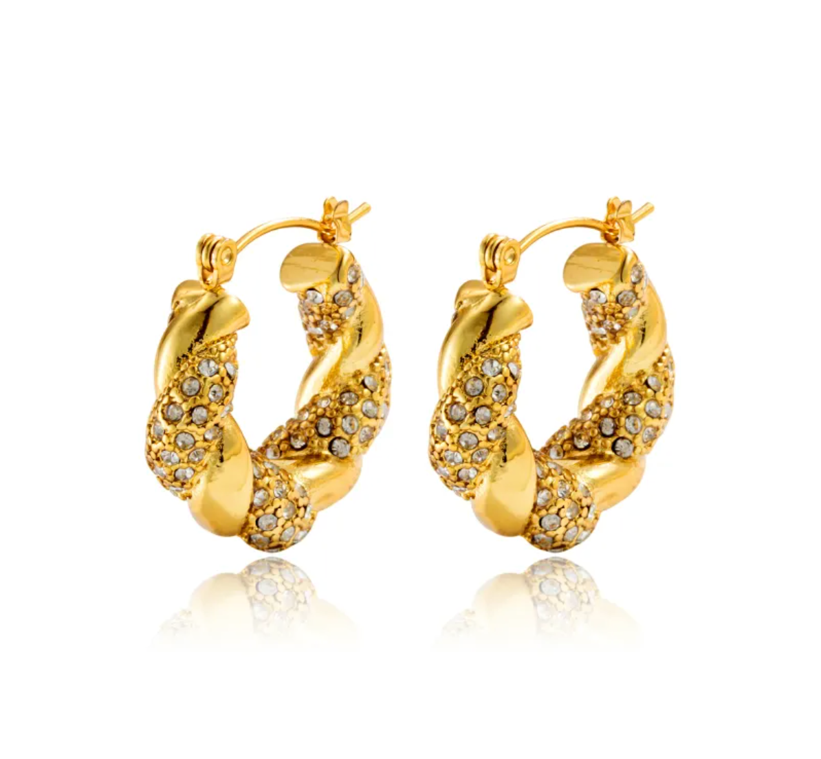 Gold Twist U-Shaped Earrings for Women