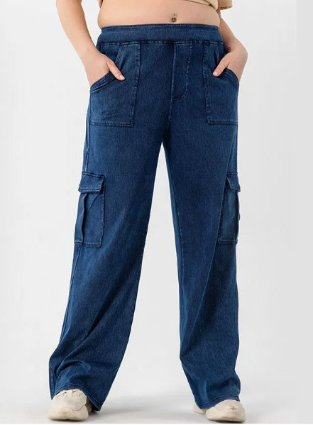Damen-Sport-Hose mit hoher Taille und doppelter Tasche