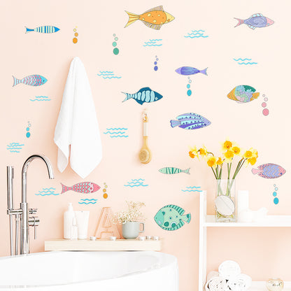 Cartoon Underwater Fish Wall Stickers for Nursery Decor