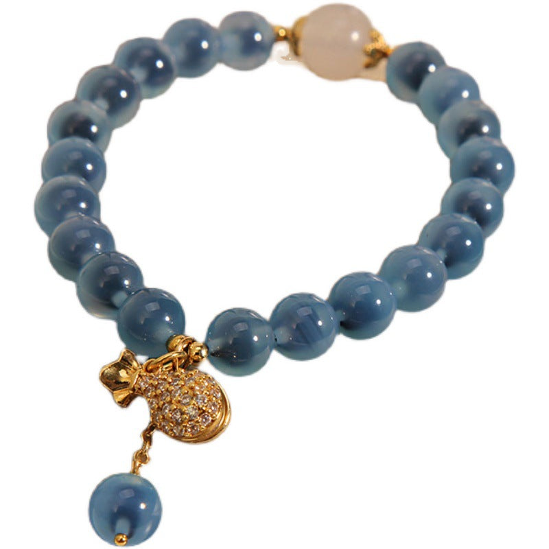 Blue Heart & Money Bag Charm String