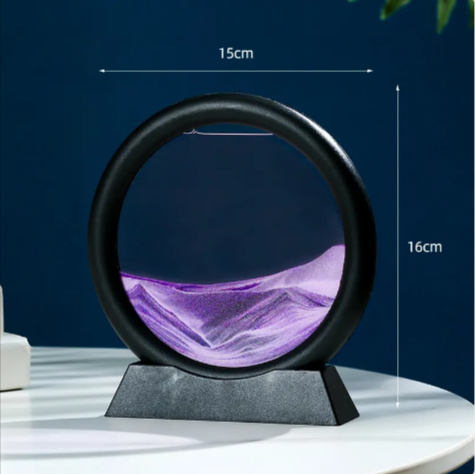 Round Quicksand Motion Art Decor – Mesmerising Desk Ornament
