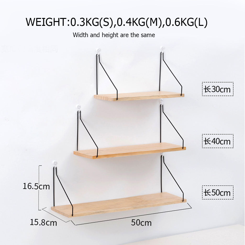 Wandregal aus Eisen und Holz für Wohnzimmer-Dekoration