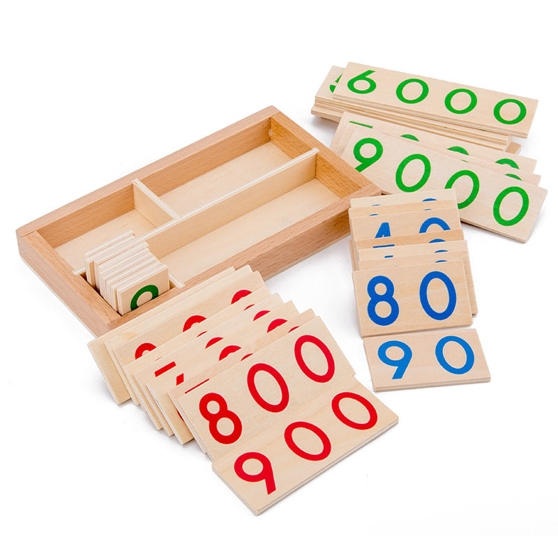 Montessori Zahlenkarten – Hölzernes Mathespielzeug für Kleinkinder