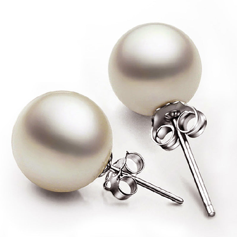 925 Silver Pearl Stud Earrings for Women