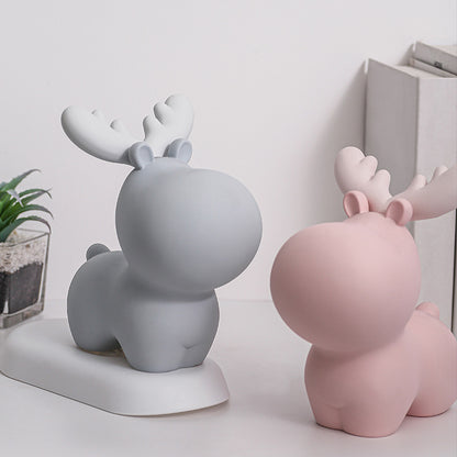 Nordic Cute Resin Deer Coin Bank for Kids' Room Decor