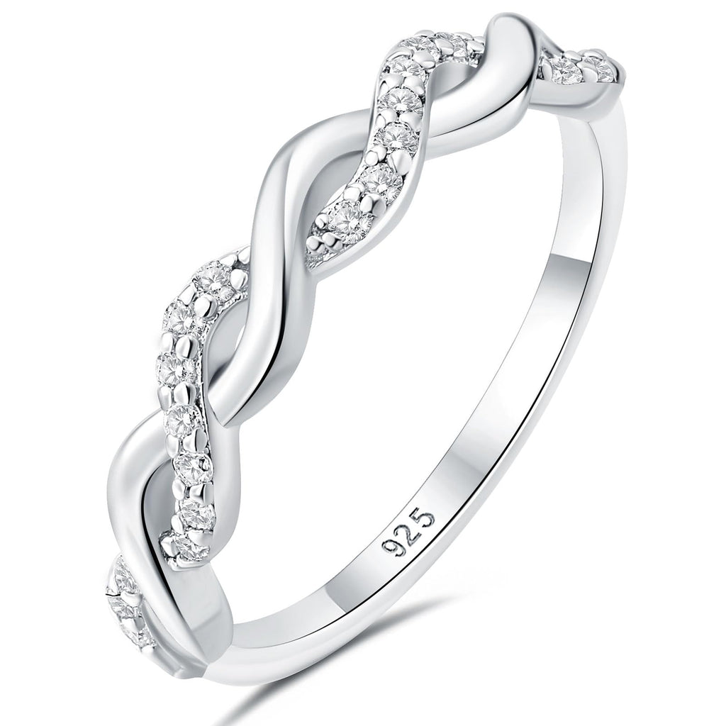 Moissanit-Ehering für Frauen | Ewigkeit-Ring aus 925er Sterlingsilber
