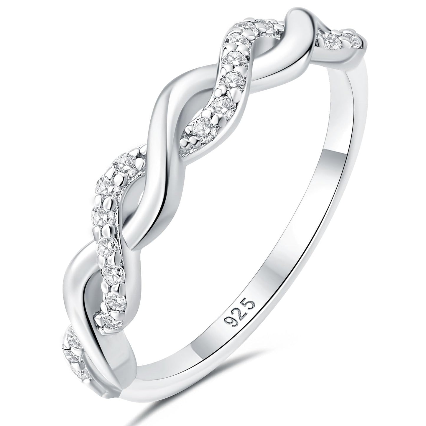 Moissanite Wedding Band for Women | 925 Sterling Silver Eternity Ring