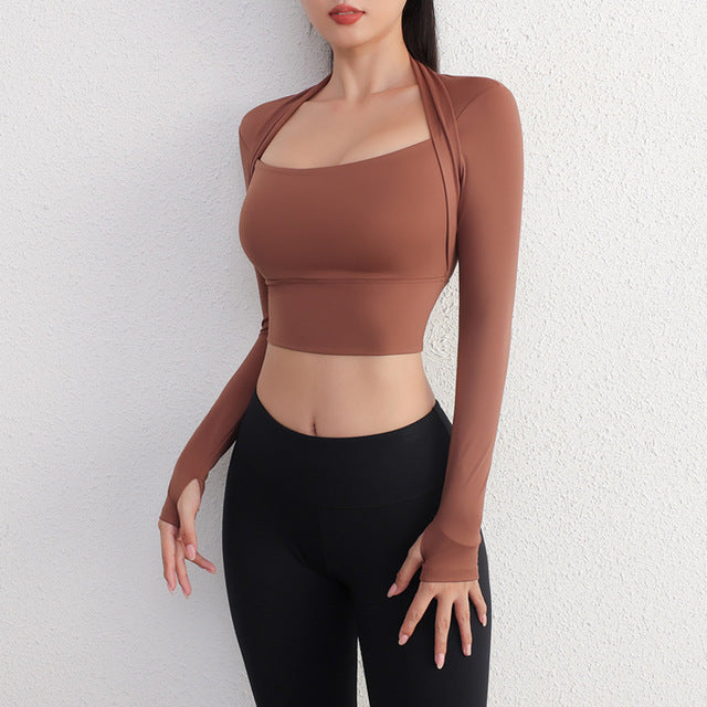 Falsches zweiteiliges Yoga-Top – Sportbekleidung für Damen