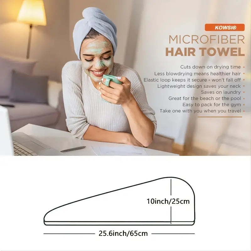 Microfiber Hair Towel Wrap for Curly Hair (1pc) – Gentle & Fast-Drying