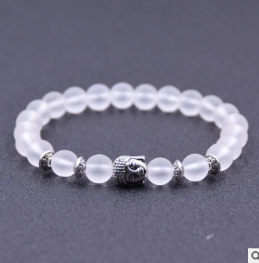 Matte Stone Bead Buddha Bracelet