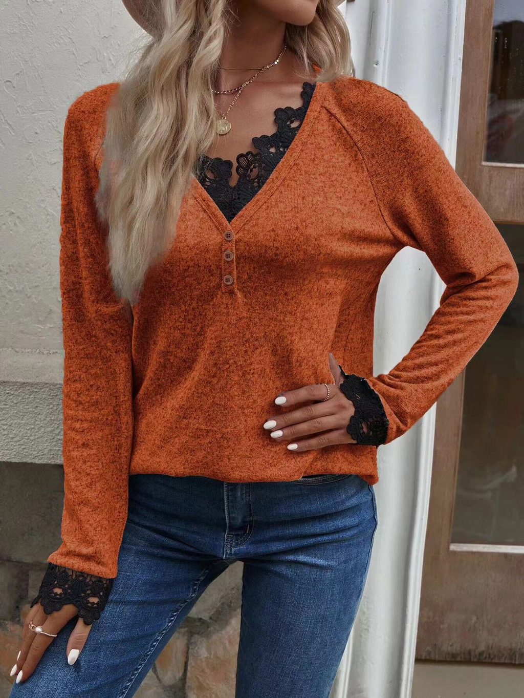 Women's Patchwork Knit T-Shirt Top