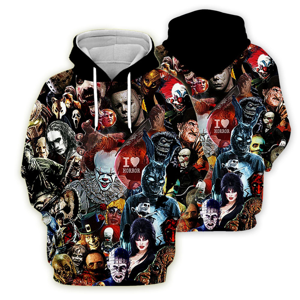 Halloween 3D-Effect Print Hoodie
