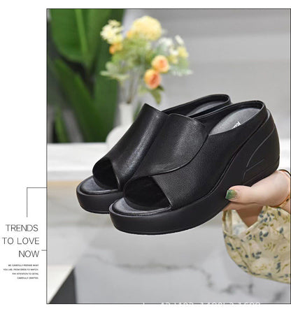 Women's Soft Leather Wedge Sandals