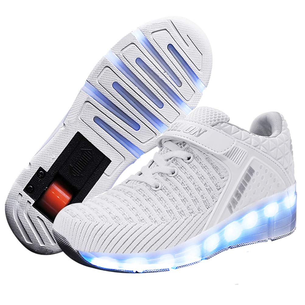 Kids' LED Roller Skate Shoes with USB Charging – Hook & Loop Sneakers