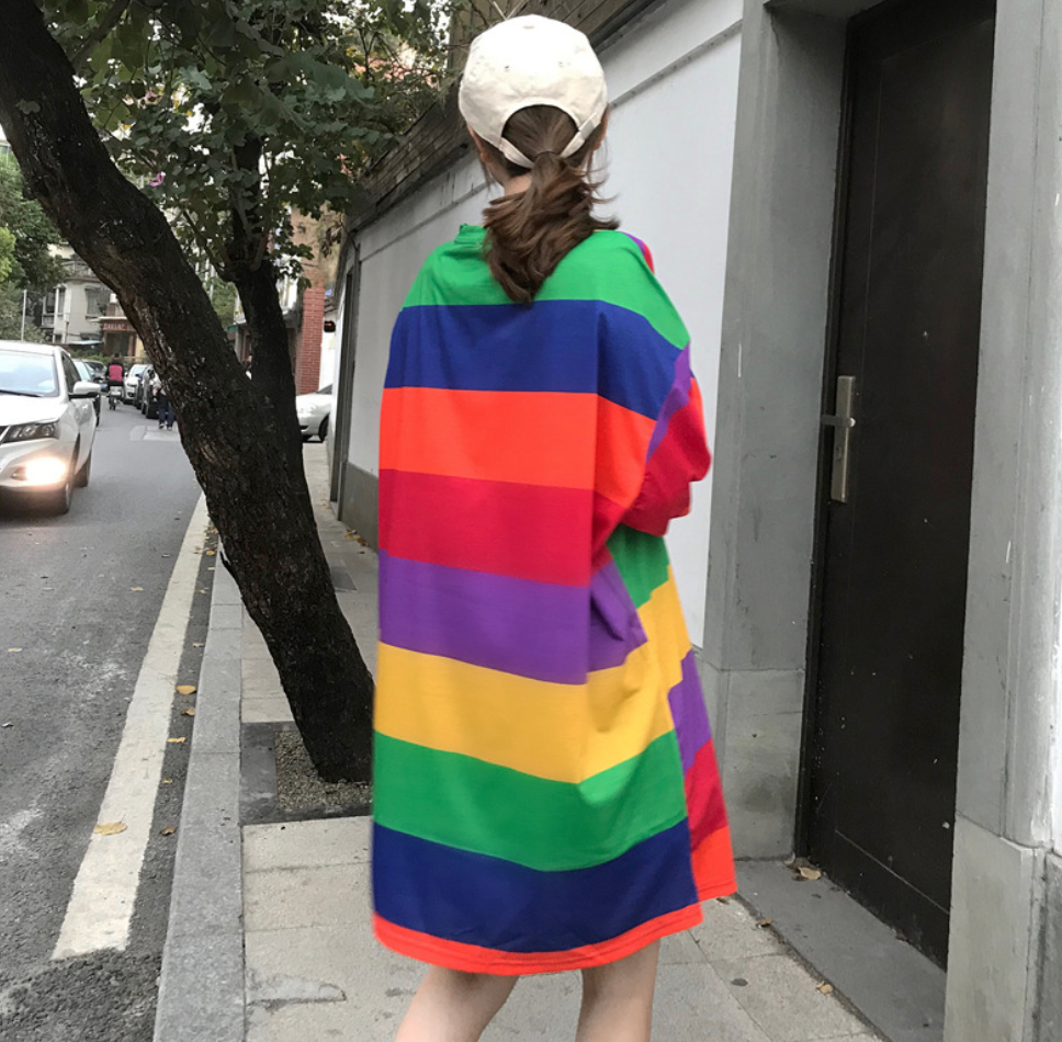 Rainbow Striped Short Sleeve T-Shirt