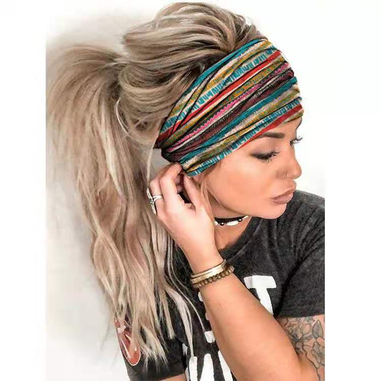 Breites Haarband mit Blumenmuster – Yoga- & Alltags-Haarband