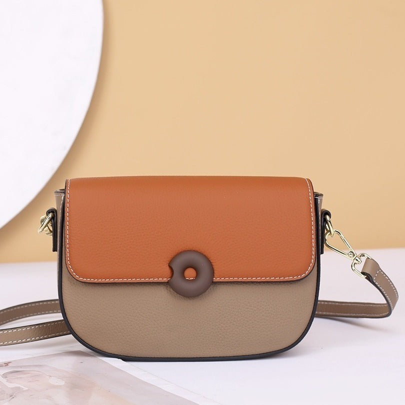 Mini Genuine Leather Saddle Crossbody Bag