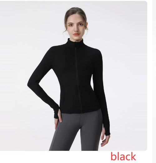 Damen Langarm Sportjacke mit Reißverschluss – Yoga- & Lauf-Sportbekleidung