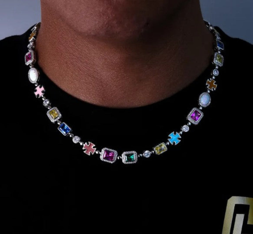 Hip-Hop Gemstone Necklaces & Bracelets