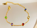 Women's Colourful Zircon Pendant Bracelet