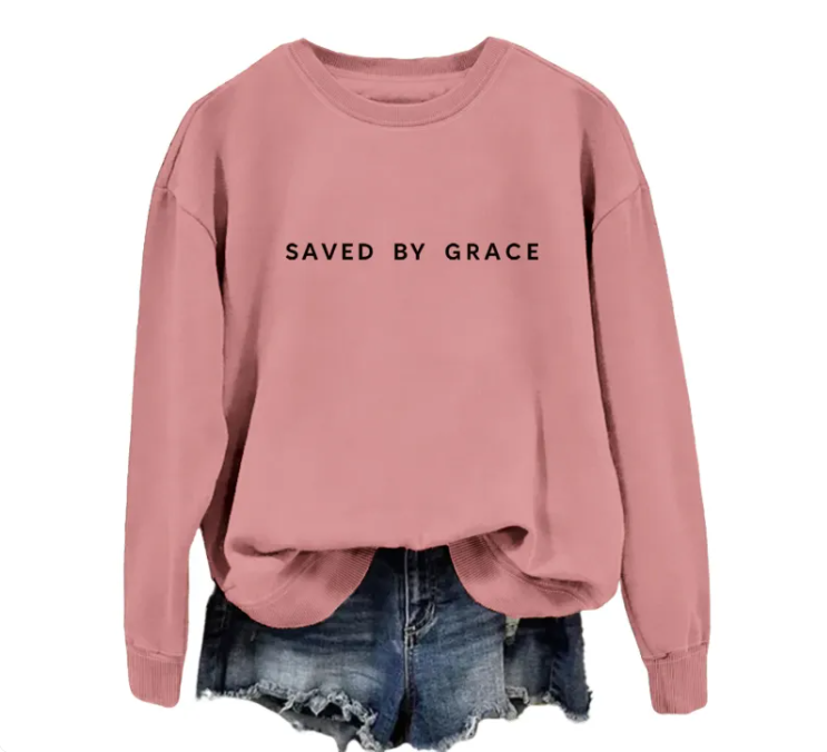 Graceful Faith Pullover Sweatshirt – Women's CVC Cotton Hoodie in 15 Colours