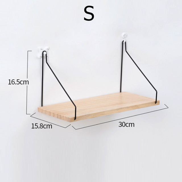 Étagère murale en bois et métal pour le salon