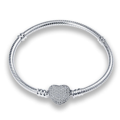 QIKAOLA 925 Sterling Silver Snake Chain Bracelet for Women | Pandora Compatible