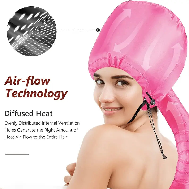 Soft Hooded Hair Dryer Attachment – Gentle Drying for Curly Hair
