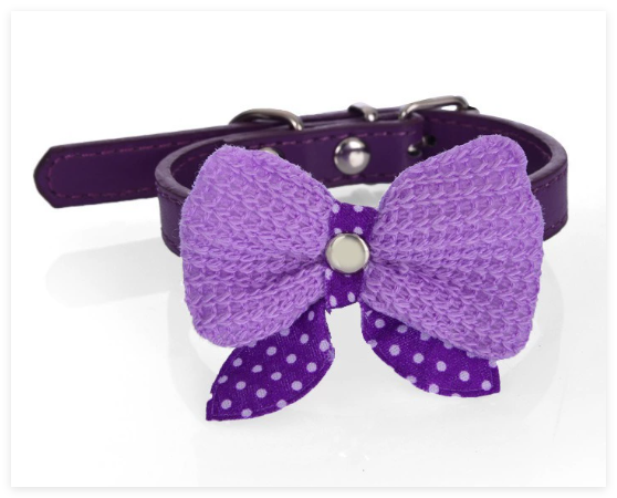 Knitted Bow Pet Collar