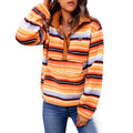 Multi-color Stripe Lambswool Pocket Sweatshirt