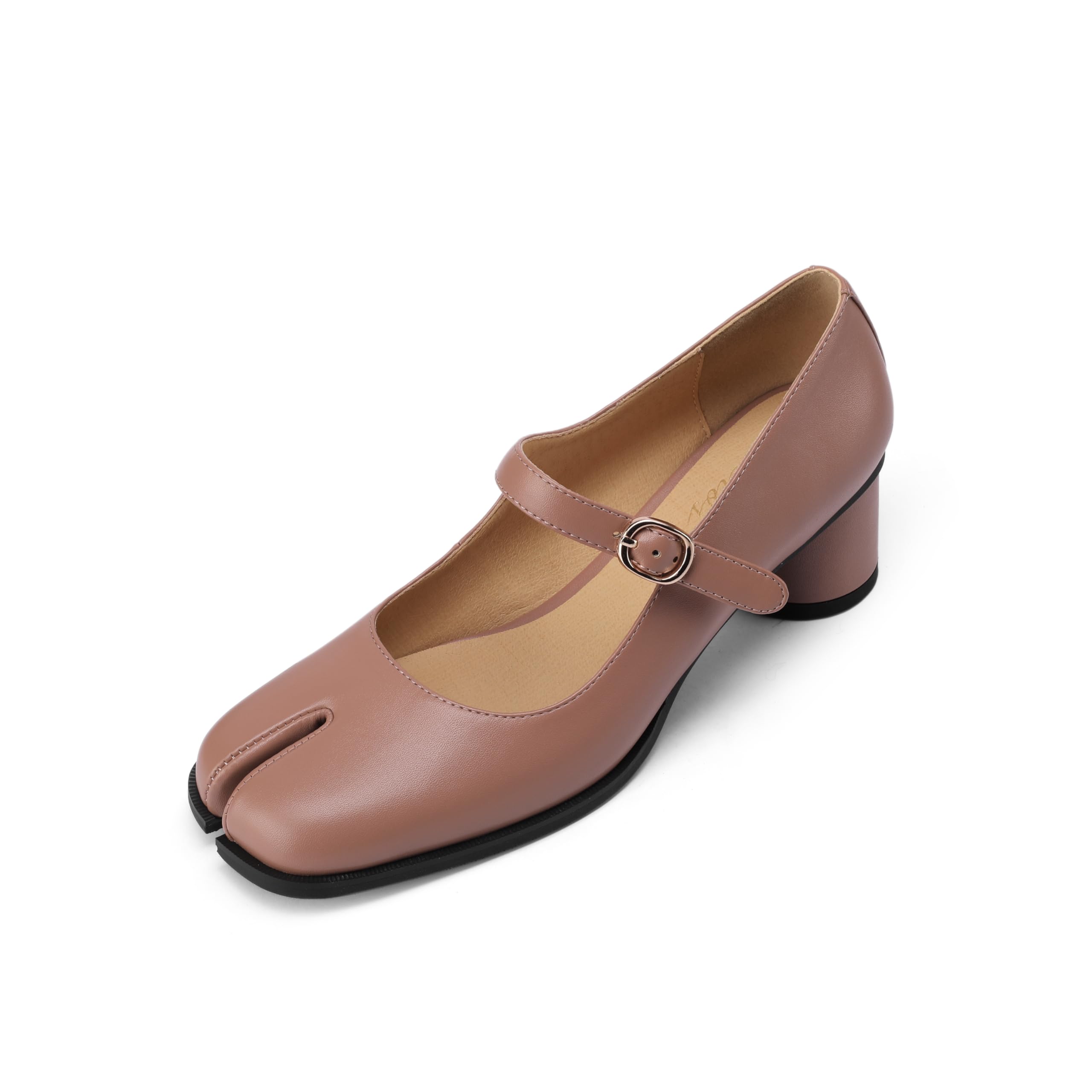 Chunky Blockabsatz Mary Jane Schuhe für Damen – Tabi Pumps mit Knöchelriemen und geteilter Zehenpartie