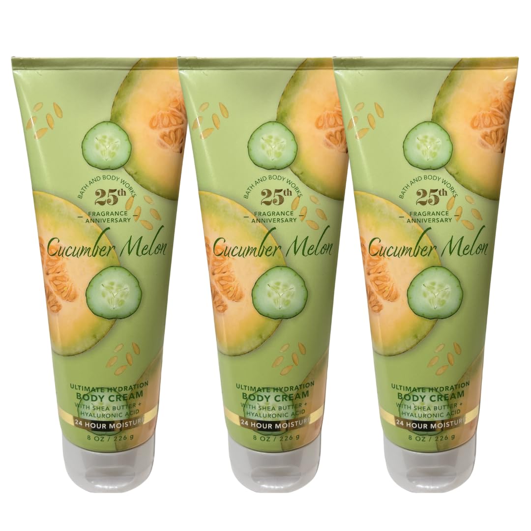 Bath & Body Works Cucumber Melon Body Cream – Pack of 3 (NEW)