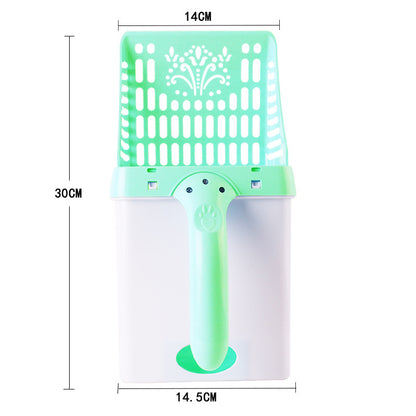 Cat Litter Scoop Cleaning Set with Hook — Easy-Store Litter Box Accessory
